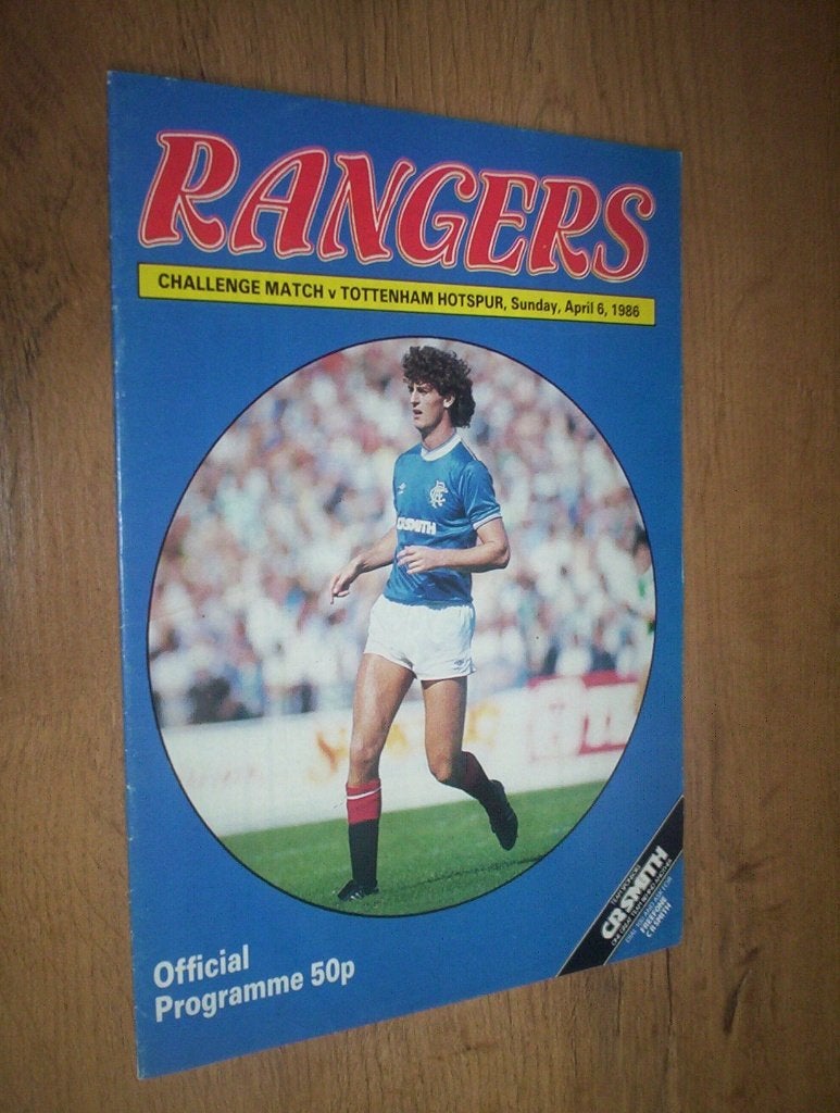 rangers - tottenham hotspur 1986 (challenge match/programma), Ophalen of Verzenden, Zo goed als nieuw, Buitenlandse clubs, Boek of Tijdschrift