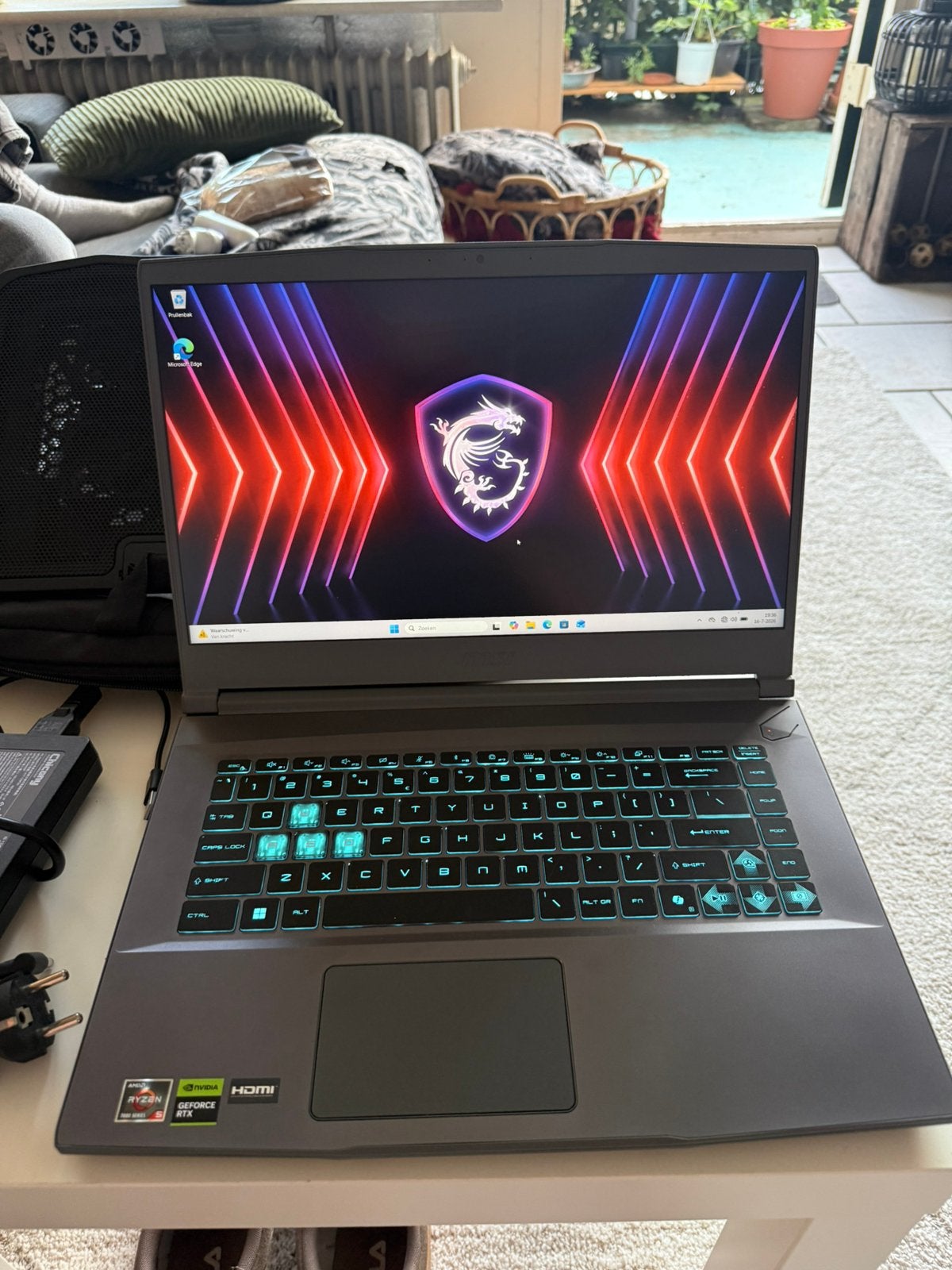 MSI Thin Game Laptop DDR5 | GARANTIE |, Computers en Software, Windows Laptops, Qwerty, Msi, Ophalen of Verzenden, Zo goed als nieuw