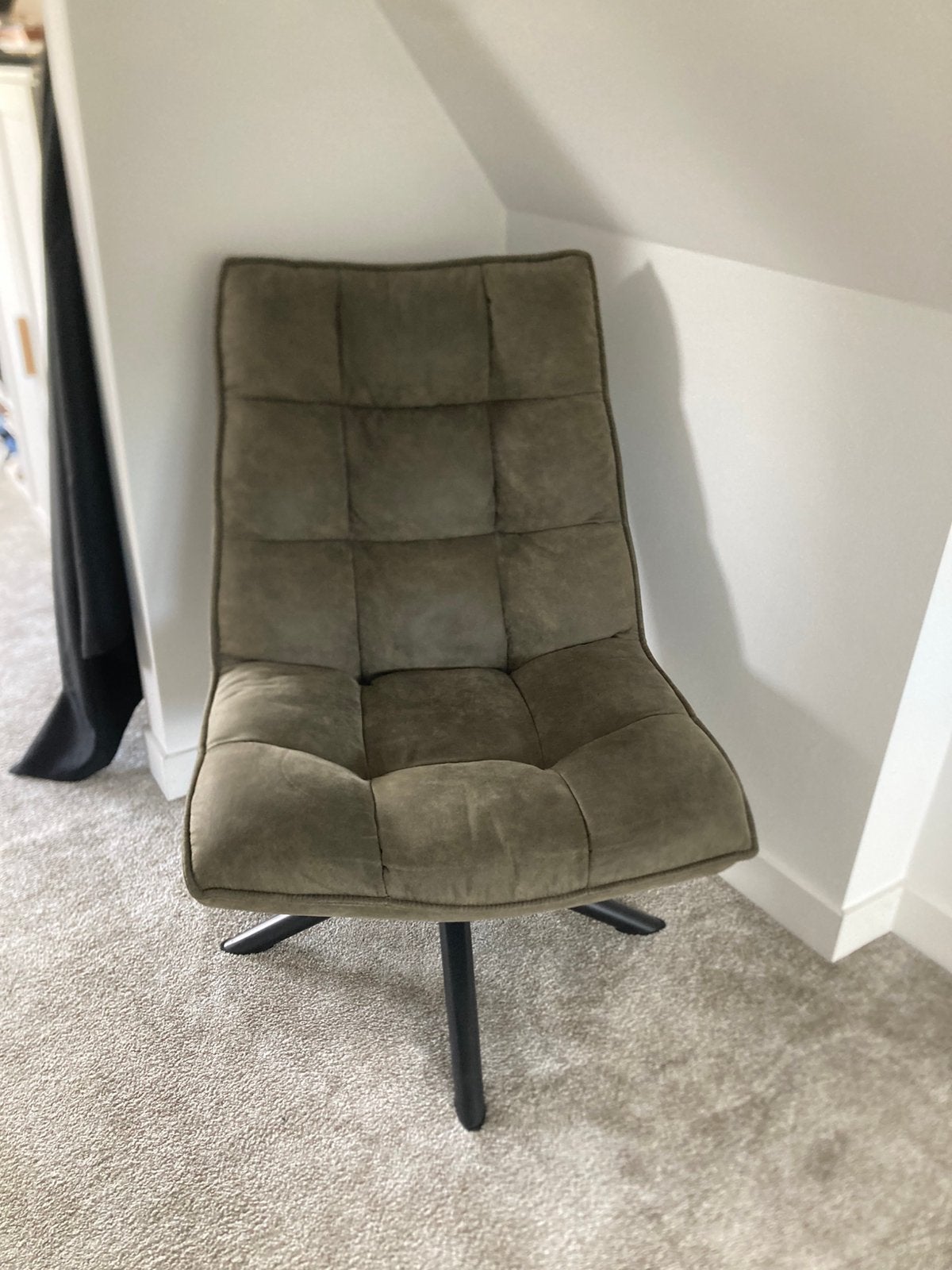 Draaifauteuil groen, Overige materialen, 75 tot 100 cm, Ophalen of Verzenden, Zo goed als nieuw