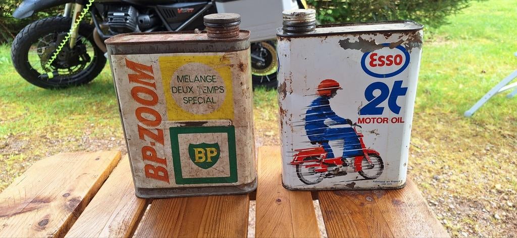 Esso en BP zoom 2-takt olieblikken 2x, Ophalen of Verzenden, Gebruikt, Overige