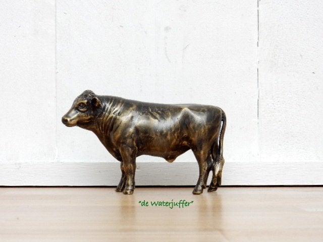 249* Bronzen Limousine stier(Boven €75 geen verzendkosten), Ophalen of Verzenden, Nieuw, Overige materialen, Dierenbeeld