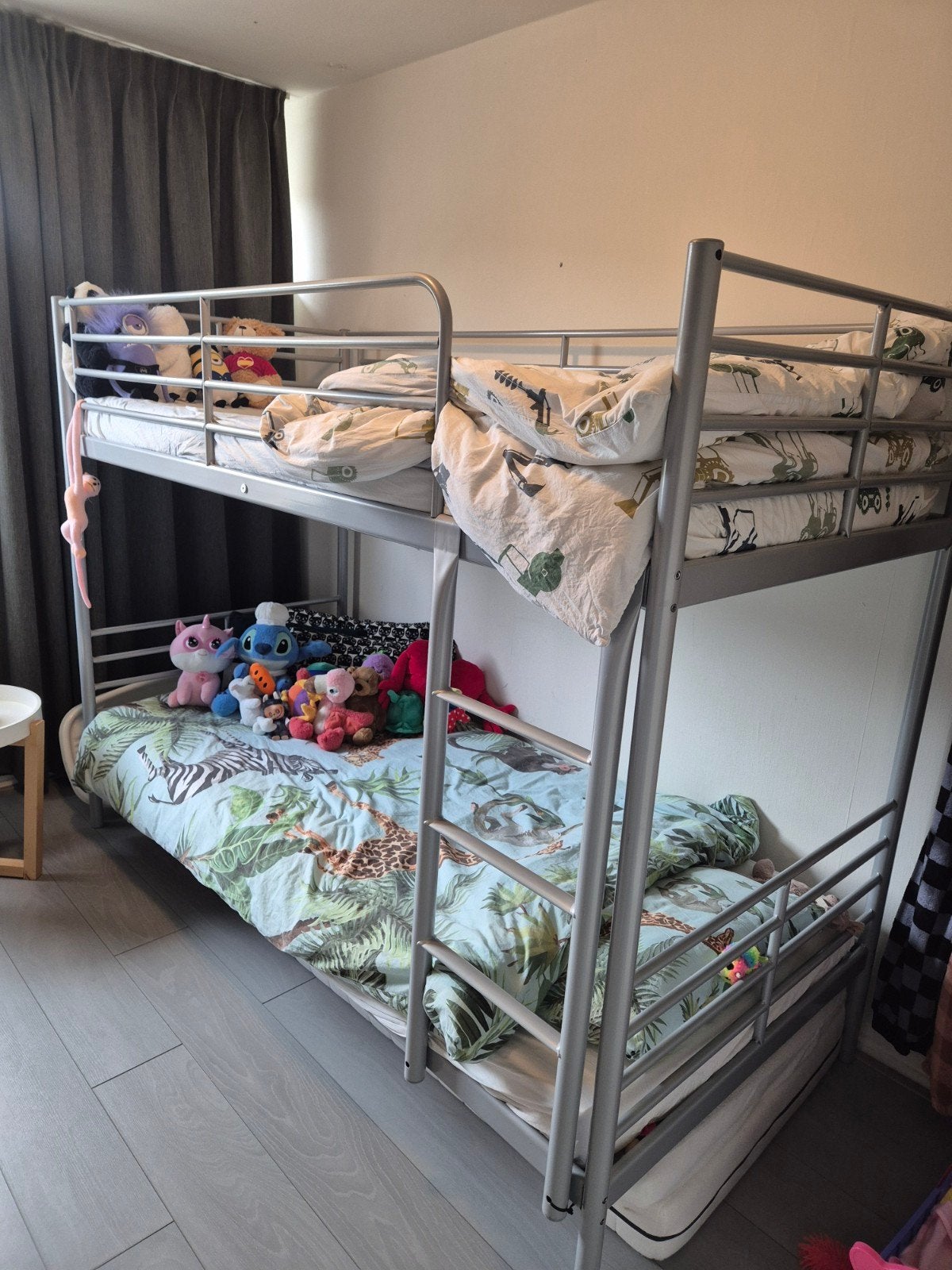 Stevig metalen stapelbed - Ideaal voor kinderkamer, Ophalen, Gebruikt, 90 cm, 160 tot 180 cm