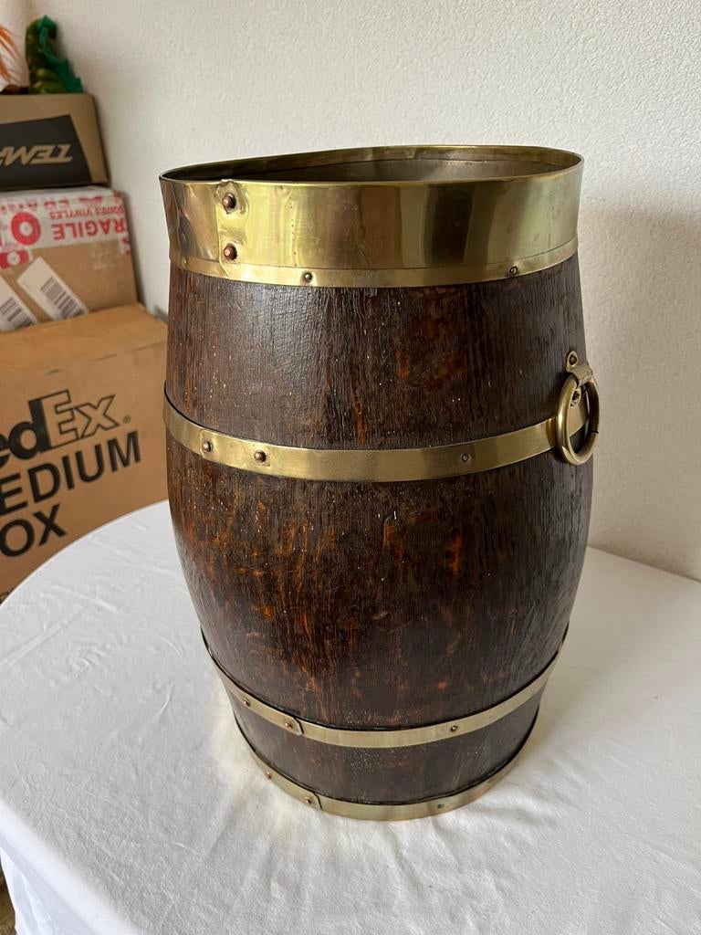 Vintage Vat Ton Vaatje Tonnetje Oude Antieke Houten Bak, Antiek en Kunst, Curiosa en Brocante, Ophalen of Verzenden