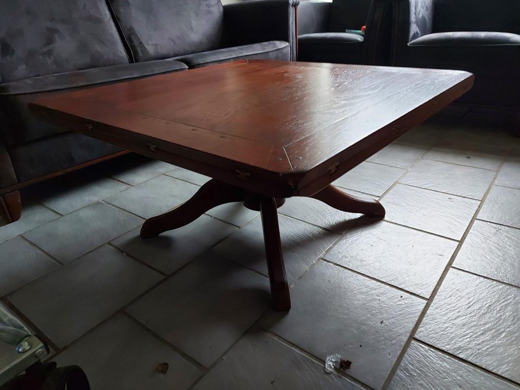 Salontafel  kersenhout vierkant of rond, Huis en Inrichting, Ophalen, Gebruikt, 100 tot 150 cm, 50 tot 100 cm