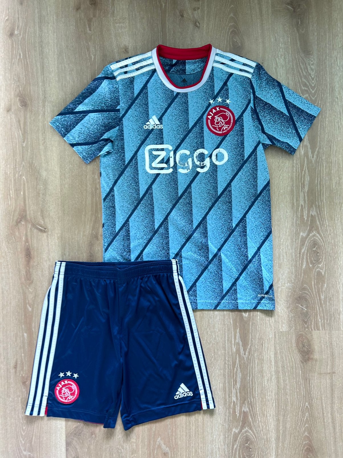 Ajax uittenue Adidas 20/21 maat S/176, Blauw, Ophalen of Verzenden, Adidas, Gedragen