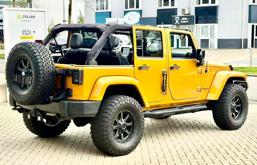 ‼️GERESERVEERD‼️ JEEP WRANGLER JK 3.6 284PK ORANGE EDITION, Auto's, Jeep, Automaat, Zwart, Stoelverwarming, Zwart