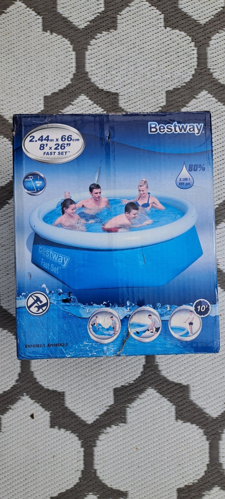 Bestway Fast Set Opzetzwembad 2.44m x 66cm, Tuin en Terras, Ophalen, Rond, Nieuw, Opzetzwembad