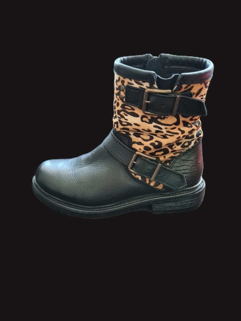 Bronx enkellaarsjes met leopard-print maat 36, Bronx, Zwart, Lage of Enkellaarzen, Ophalen of Verzenden