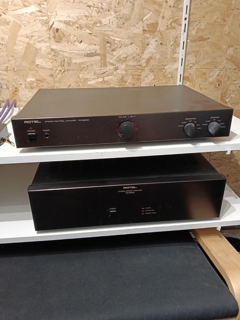 ROTEL VOOR+EINDVERSTERKER    rc980bx en rb980bx, Audio, Tv en Foto, Versterkers en Receivers, Ophalen, 120 watt of meer, Overige merken