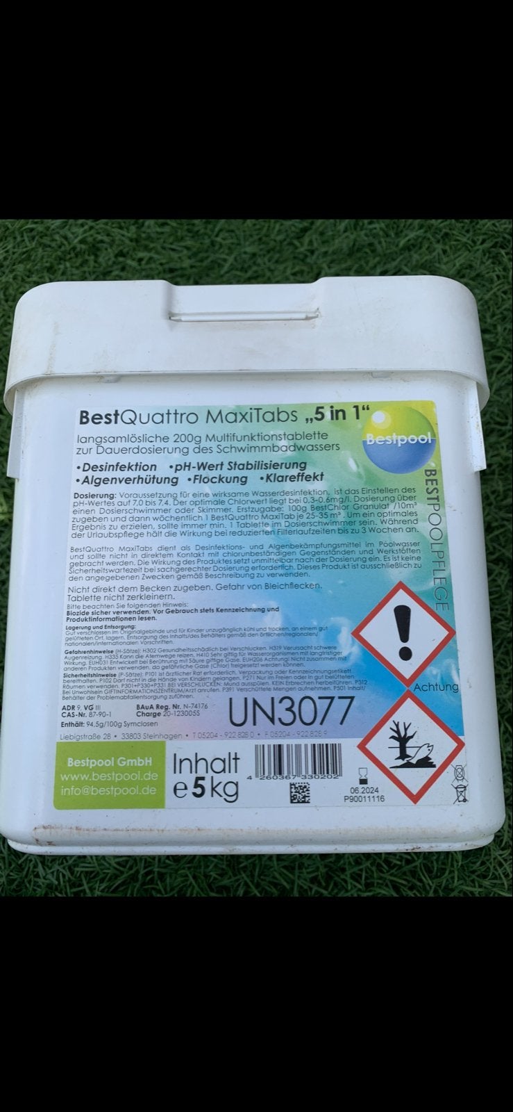 BestQuattro MaxiTabs 5 in 1 Chloortabletten 5kg Zwembad, Tuin en Terras, Zwembad-toebehoren, Ophalen of Verzenden, Nieuw, Reinigingsmiddel