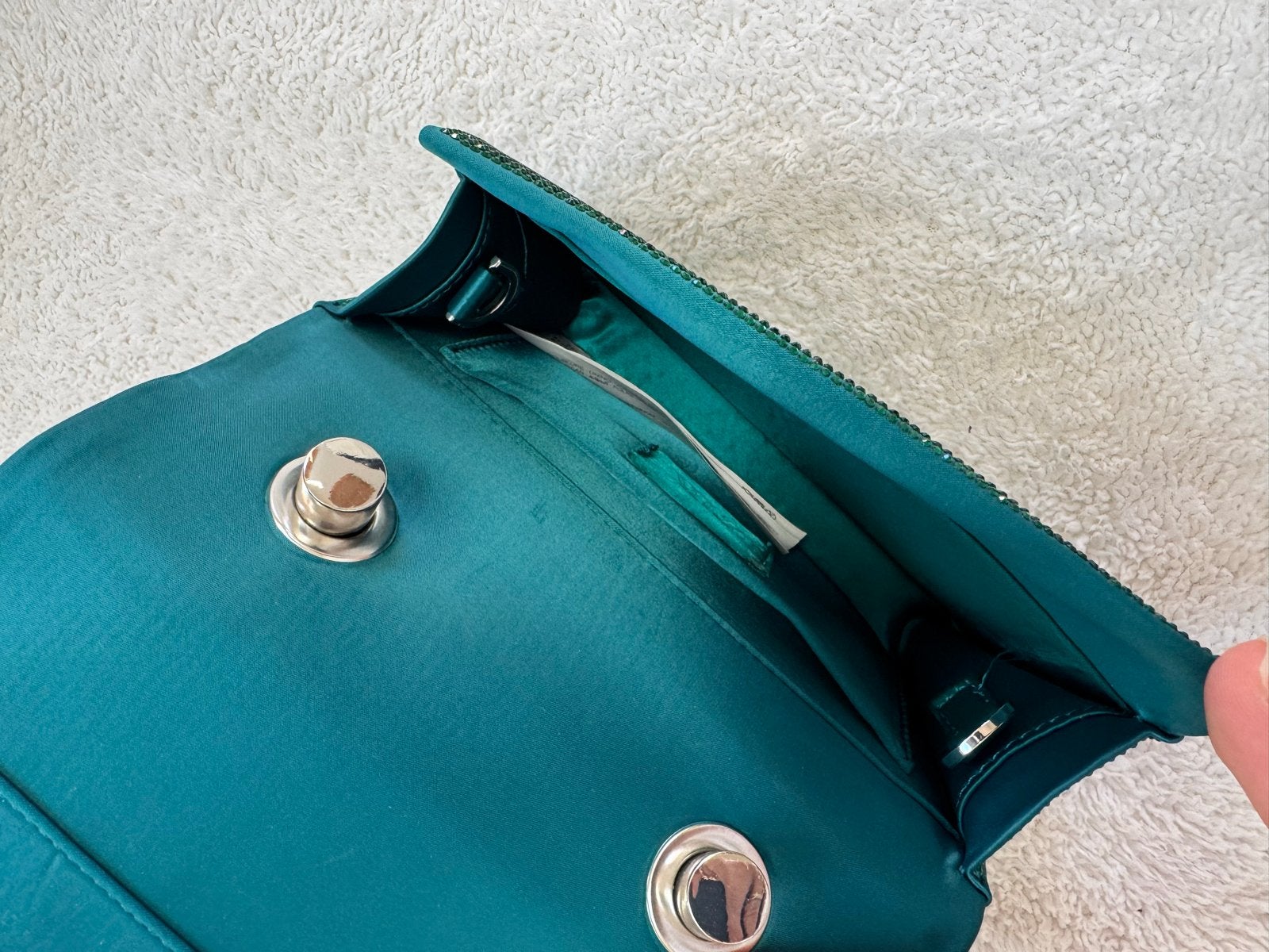 Groene Avondtasje met Strass Steentjes, Sieraden, Tassen en Uiterlijk, Tassen | Damestassen, Ophalen of Verzenden, Zo goed als nieuw
