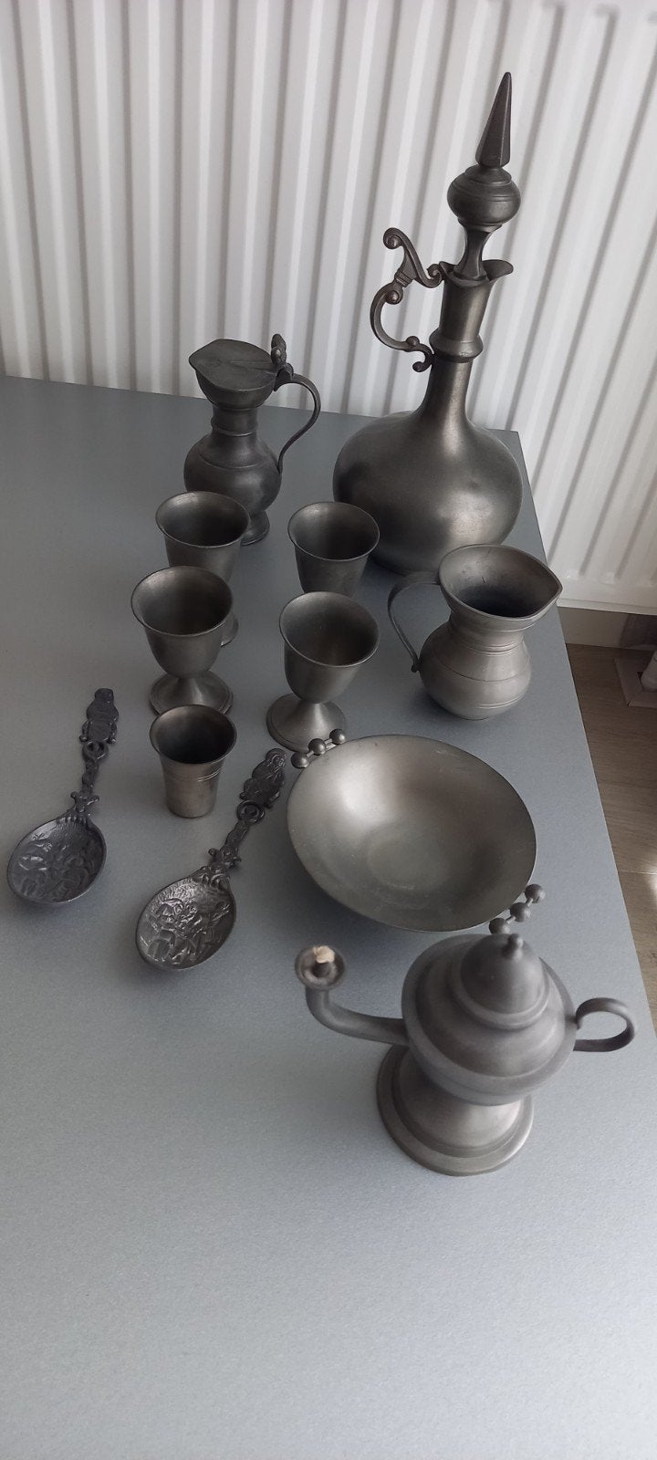 Tinnen set, Antiek en Kunst, Ophalen