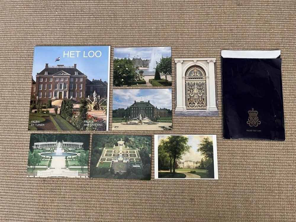 Het Loo | Paleis en Tuinen boekje + 6 Ansichtkaarten, Boeken, Ophalen of Verzenden, Gelezen