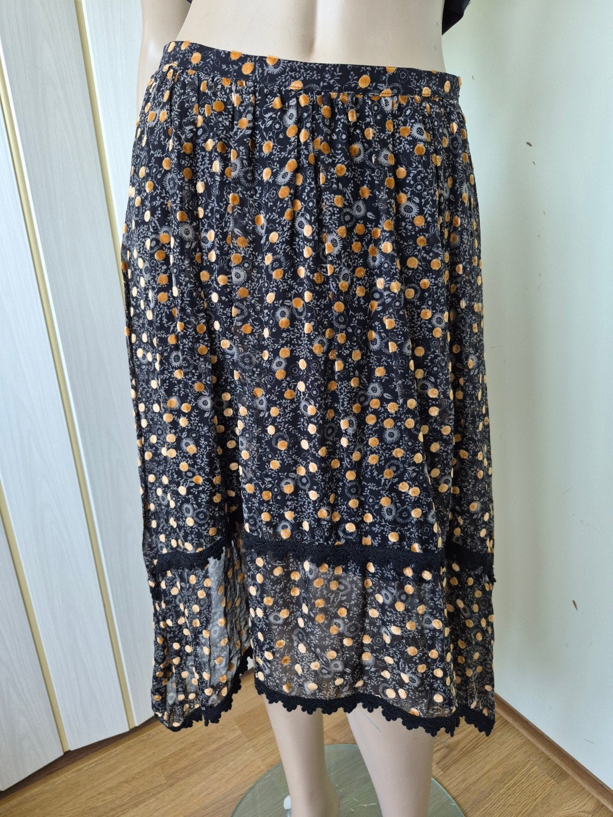See By Chloe silk skirt midi maat 38/M, Maat 38/40 (M), Zwart, Ophalen of Verzenden, Zo goed als nieuw