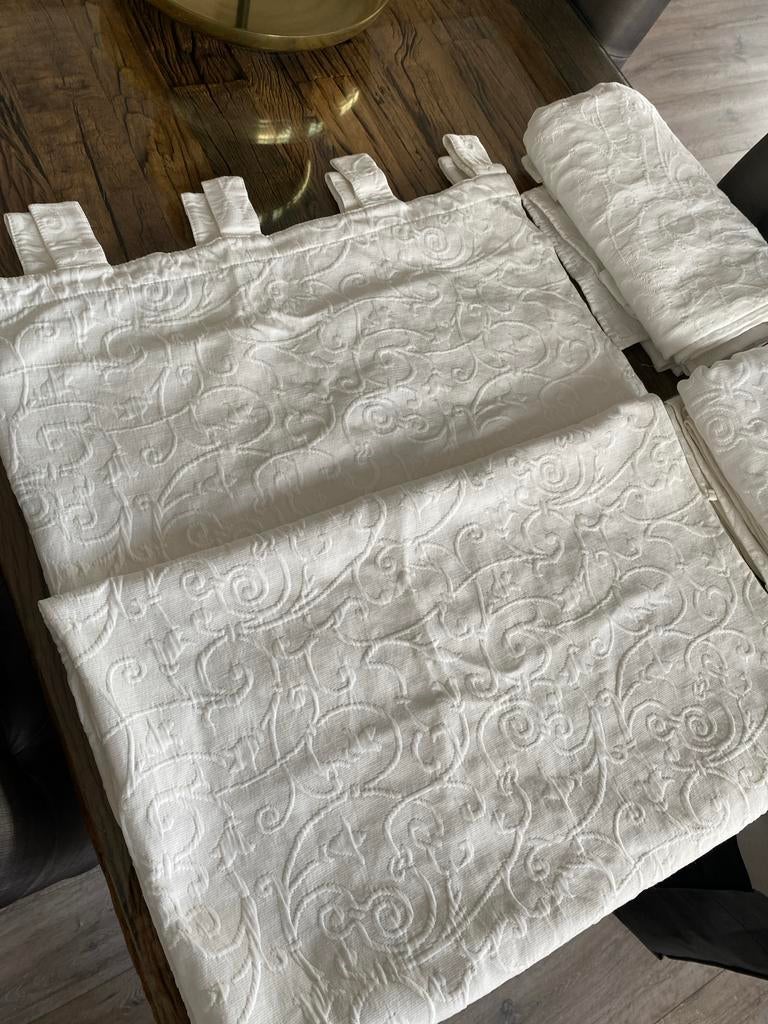 Overgordijnen gebroken wit, 3 stuks, Huis en Inrichting, Stoffering | Gordijnen en Lamellen, Gebruikt, 100 tot 150 cm, 200 cm of meer
