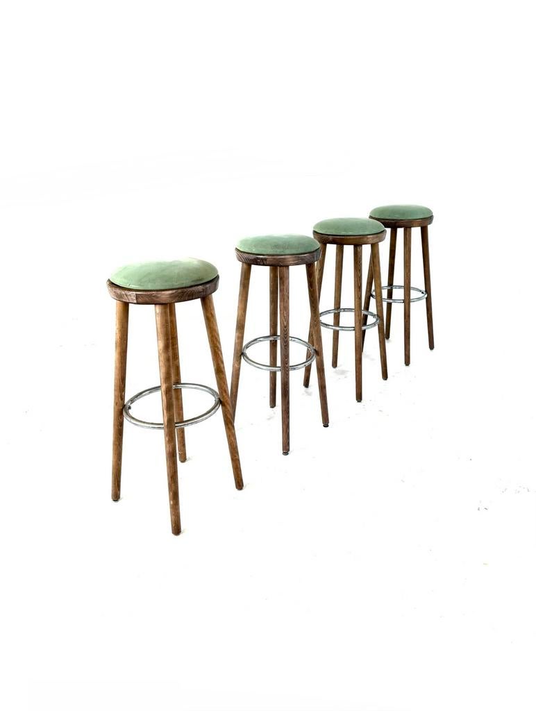 Set van 4 vintage barkrukken, Spahn Stadtlohn ‘60, Met voetsteun, 60 tot 90 cm, Ophalen of Verzenden, Zo goed als nieuw