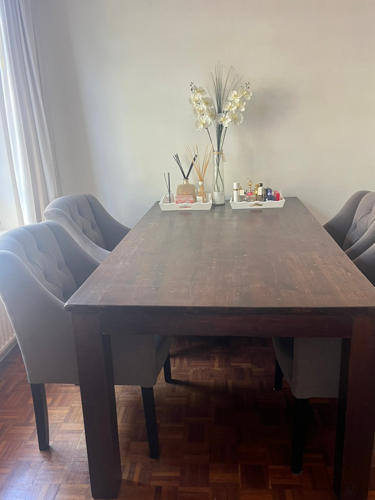Tafel Eiken hout, Ophalen, 200 cm of meer, 50 tot 100 cm, Zo goed als nieuw