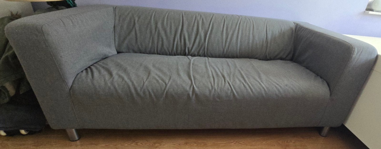 IKEA Klippan bank met losse grijze hoes - 180x85x68 cm, Ophalen, Gebruikt, 150 tot 200 cm, Driepersoons