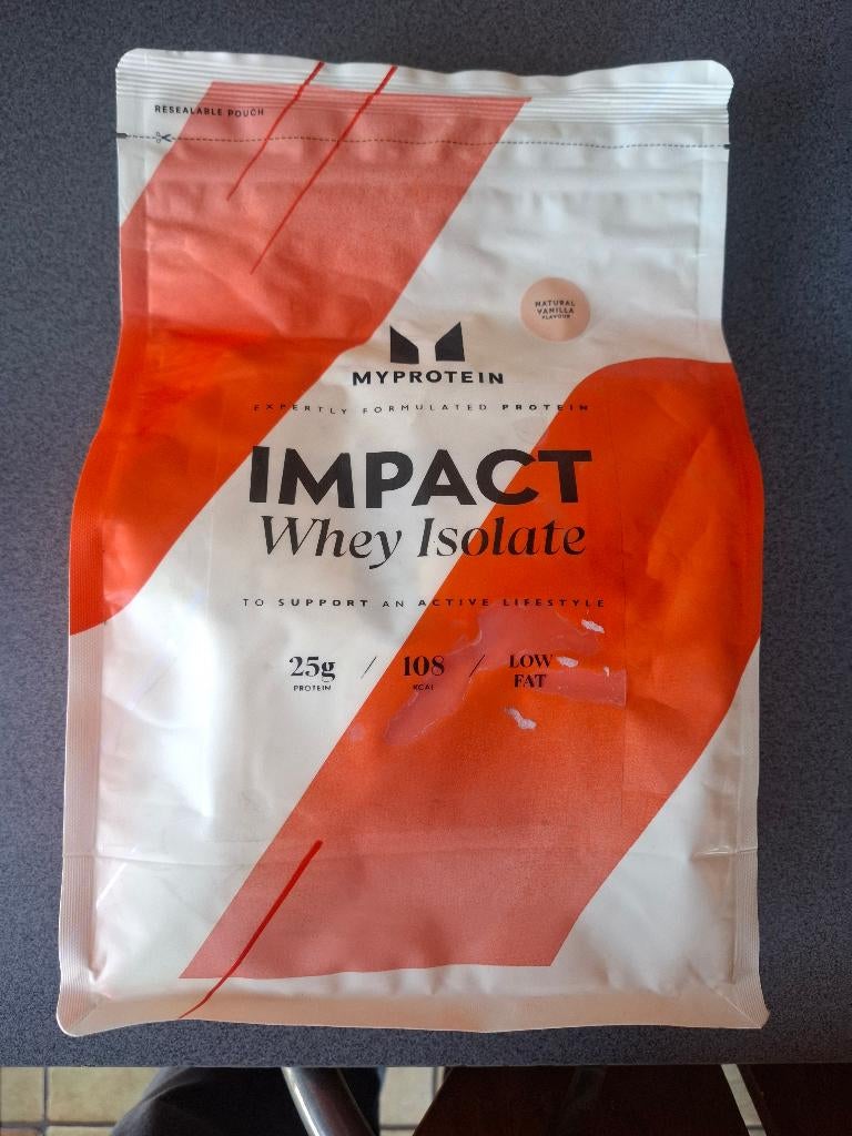 Myprotein Impact Whey Isolate Natural Vanilla 1kg, Ophalen of Verzenden, Nieuw, Poeder of Drank