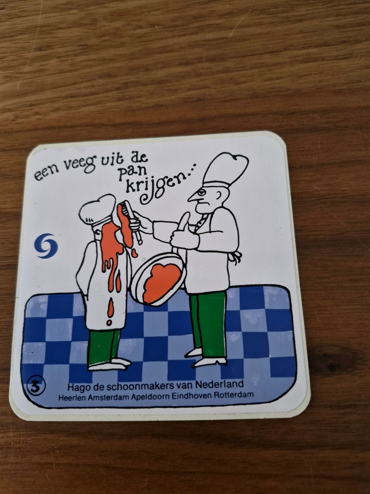 8626 Hago Schoonmakers Sticker - 'Een veeg uit de pan kri, Ophalen of Verzenden, Gebruikt, Bedrijf of Vereniging