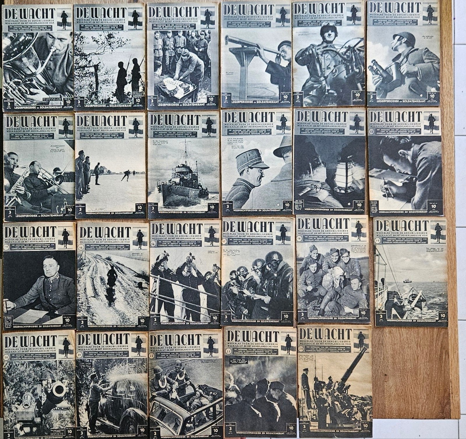 23 nummers - De wacht - Goede staat - Mobilisatie - €2,5 p/s, Verzamelen, Militaria | Tweede Wereldoorlog, Ophalen of Verzenden