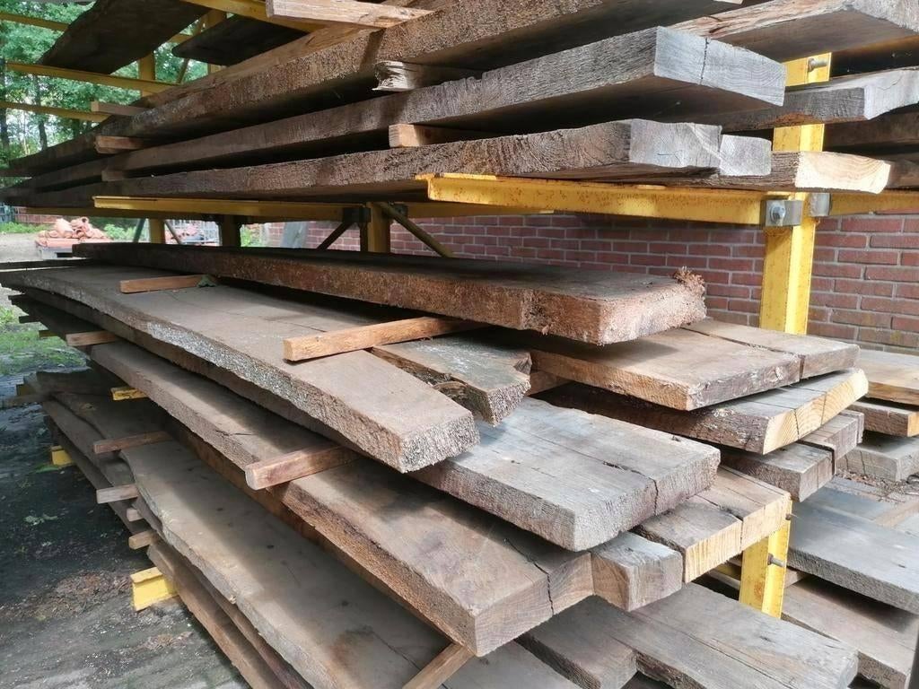 eiken planken balken daksporen juffers, Ophalen, Gebruikt