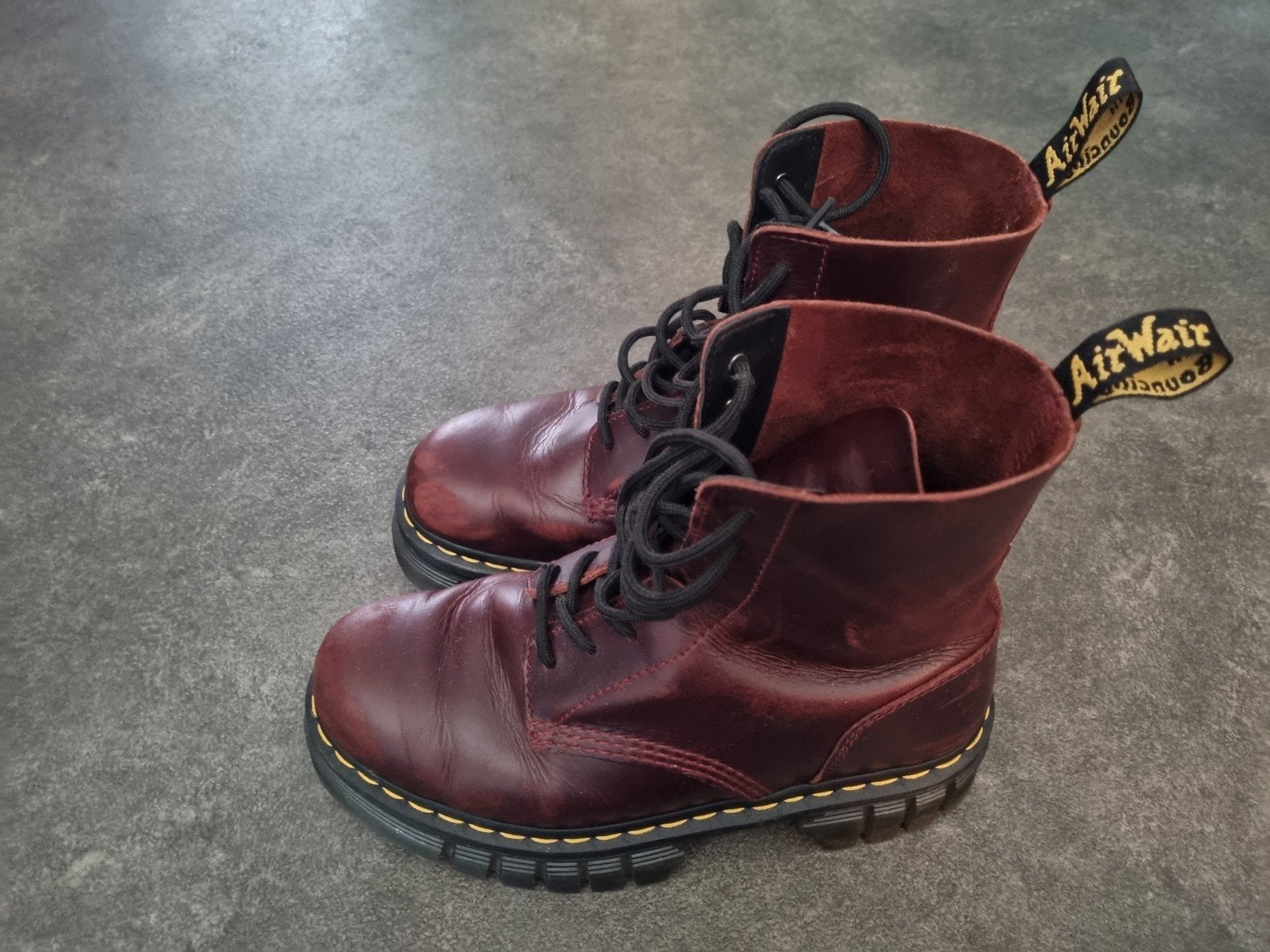 Dr. Martens Audrick 8-eye boots - Bordeauxrood, Ophalen, Lage of Enkellaarzen, Rood, Dr. Martens