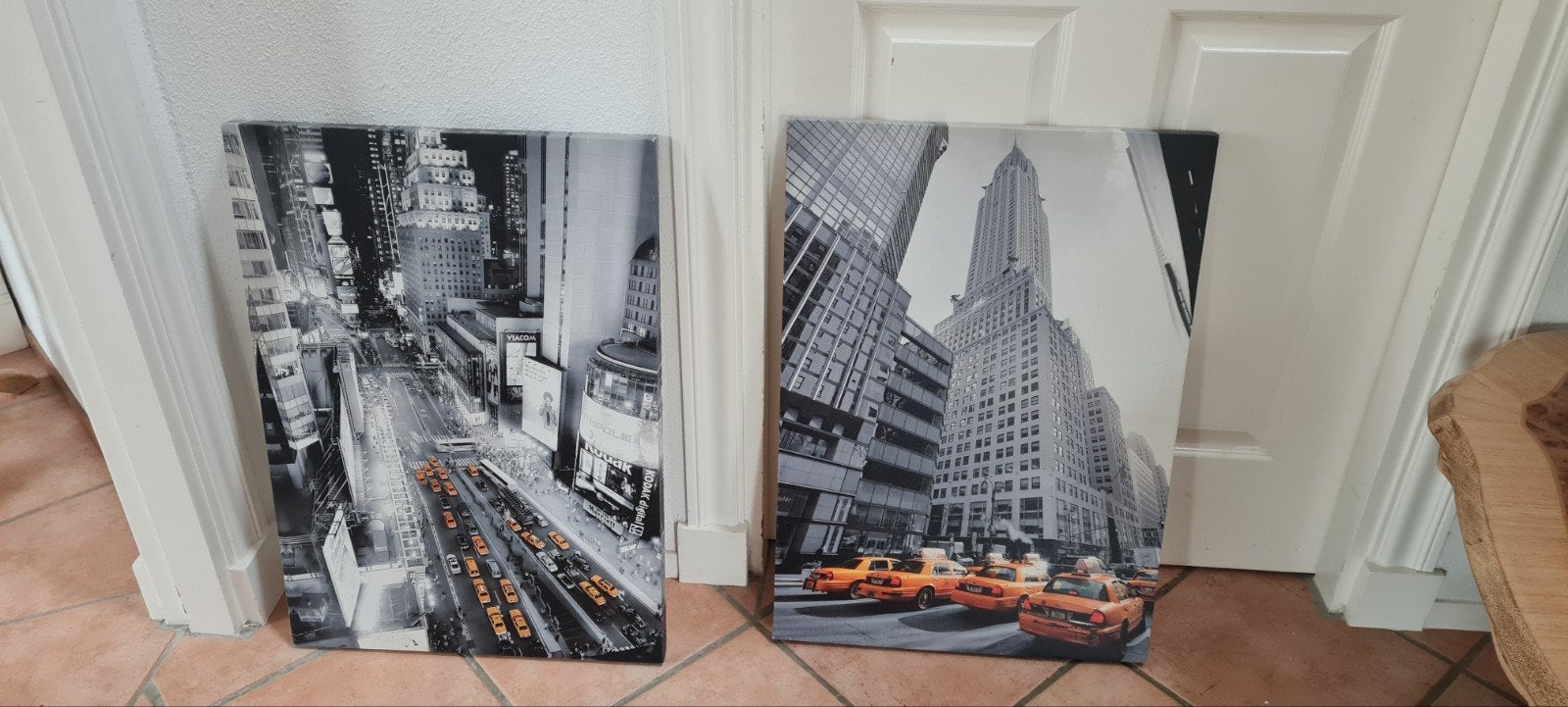 Set van 3 Canvas Schilderijen New York Taxi's, Ophalen, 50 – 75, Gebruikt, Schilderij