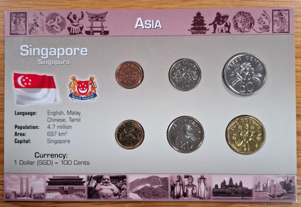 133# Coins of the World muntset Singapore, Postzegels en Munten, Ophalen of Verzenden, Zuidoost-Azië