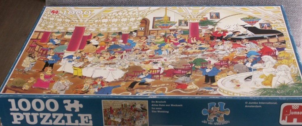 Puzzel Jan van Haasteren 1000 stukjes : De Bruiloft, Ophalen of Verzenden, 500 t/m 1500 stukjes, Zo goed als nieuw