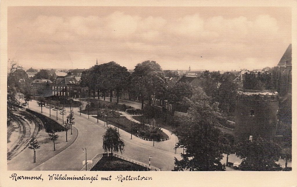 AZ916 Roermond Wilhelminasingel 1938 uitg. Finsy, Verzamelen, Ansichtkaarten | Nederland, Verzenden, 1920 tot 1940, Gelopen, Limburg