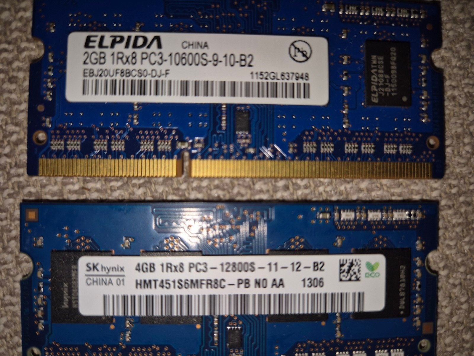 Laptop Geheugen: 2GB Elpida & 4GB SK Hynix RAM, Computers en Software, Verzenden, DDR3, Laptop, 10600S / 12800S