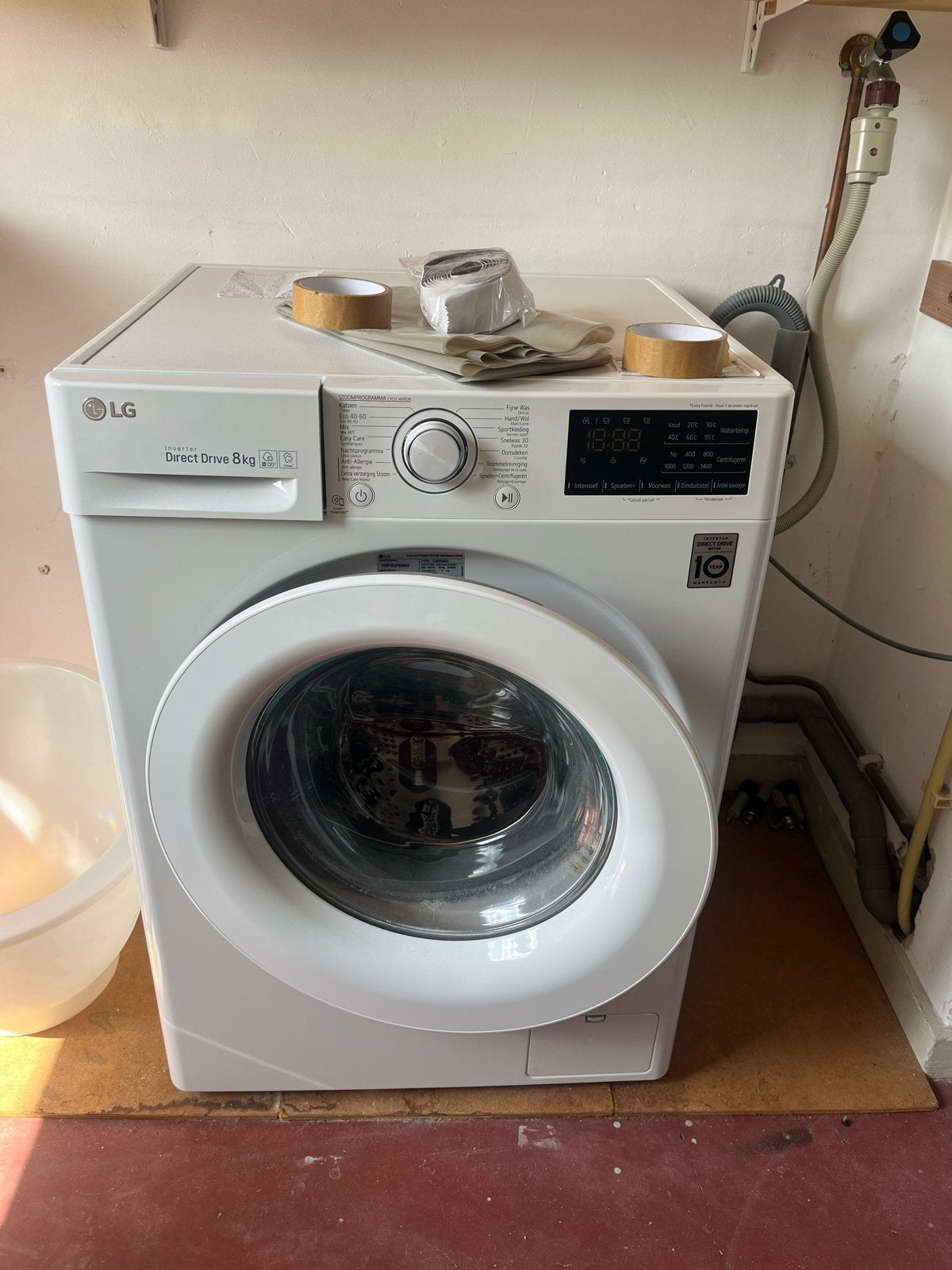 LG Direct Drive 8kg Wasmachine, Witgoed en Apparatuur, Wasmachines, Ophalen, 1200 tot 1600 toeren, 8 tot 10 kg, Zo goed als nieuw