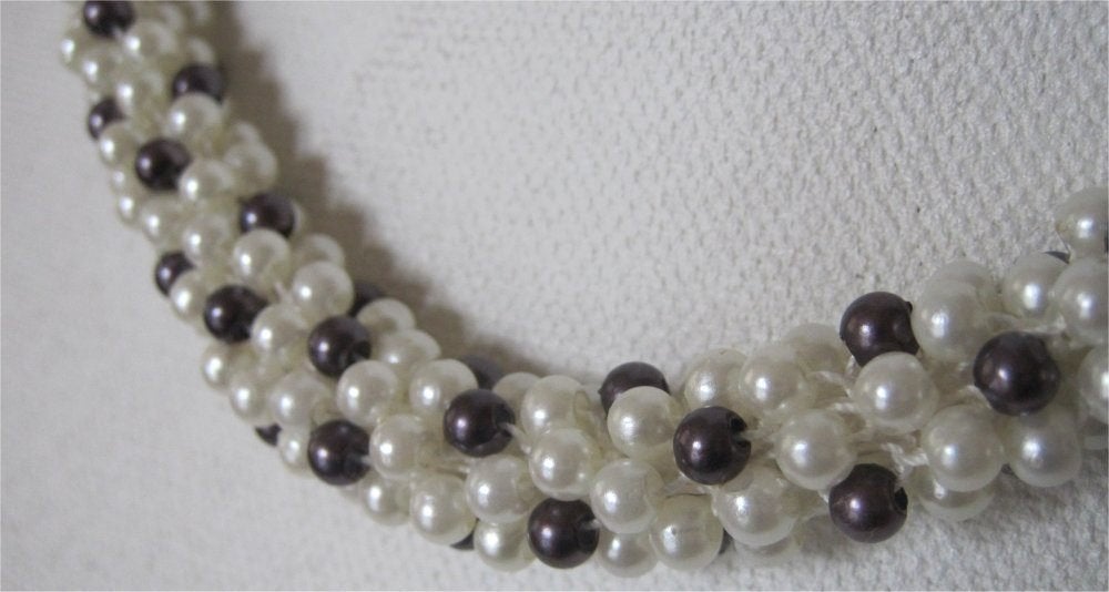 Vintage parelketting, kleine pareltjes, Ophalen of Verzenden, Zo goed als nieuw, Overige kleuren, Overige materialen