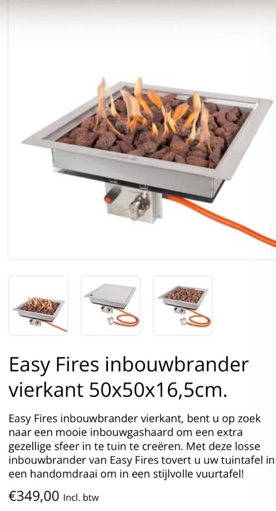 Inbouwgasbrander met gasfles, Ophalen, Zo goed als nieuw
