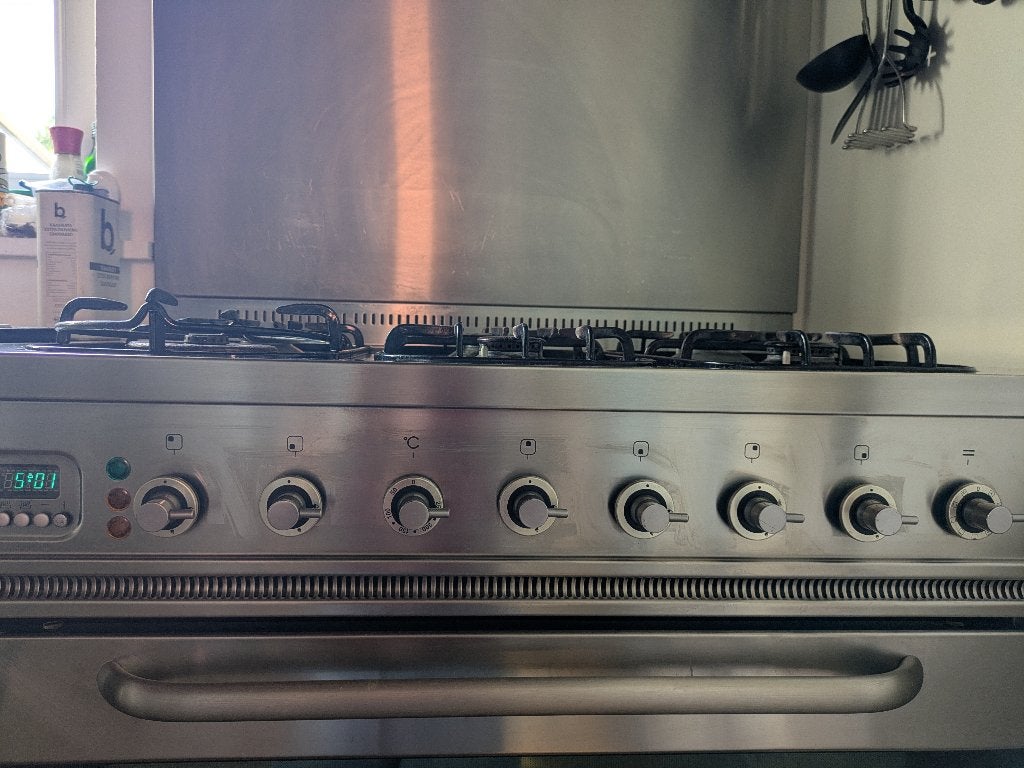 Boretti gasfornuis met oven, 6 pitten, Ophalen, Gebruikt, 60 cm of meer, Gas