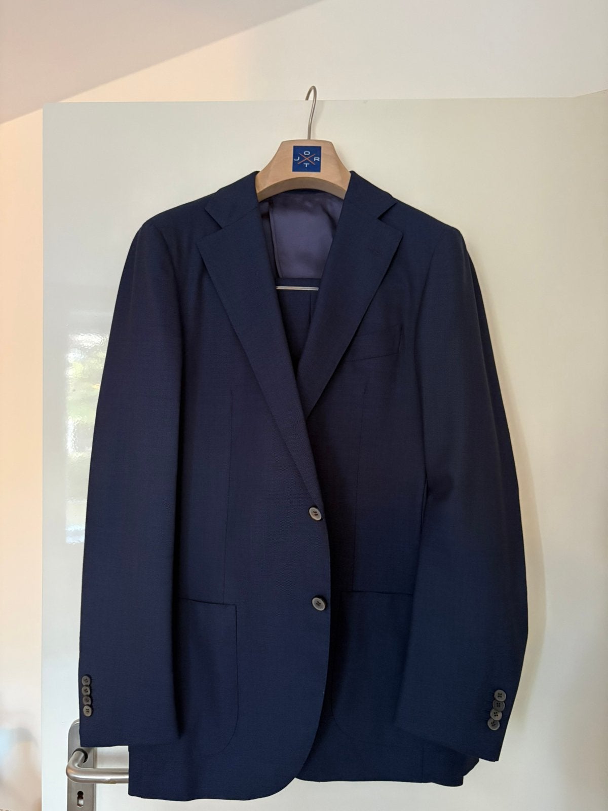 Suit supply x Jort kostuum 54 (long) ZGAN navy/donkerblauw, Kleding | Heren, Kostuums en Colberts, Ophalen of Verzenden, Zo goed als nieuw