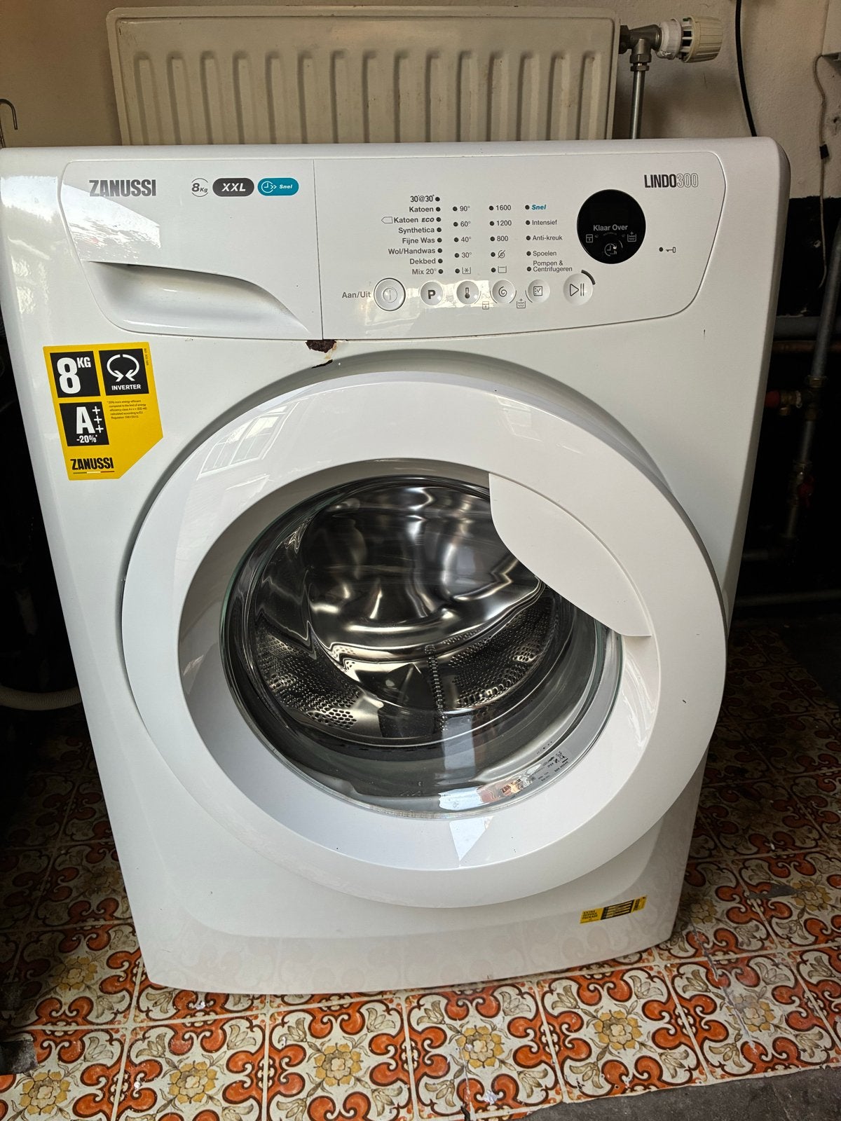 Zanussi Lindo 300 Wasmachine 8kg A++, Witgoed en Apparatuur, Wasmachines, Ophalen, Gebruikt, 85 tot 90 cm, 1200 tot 1600 toeren