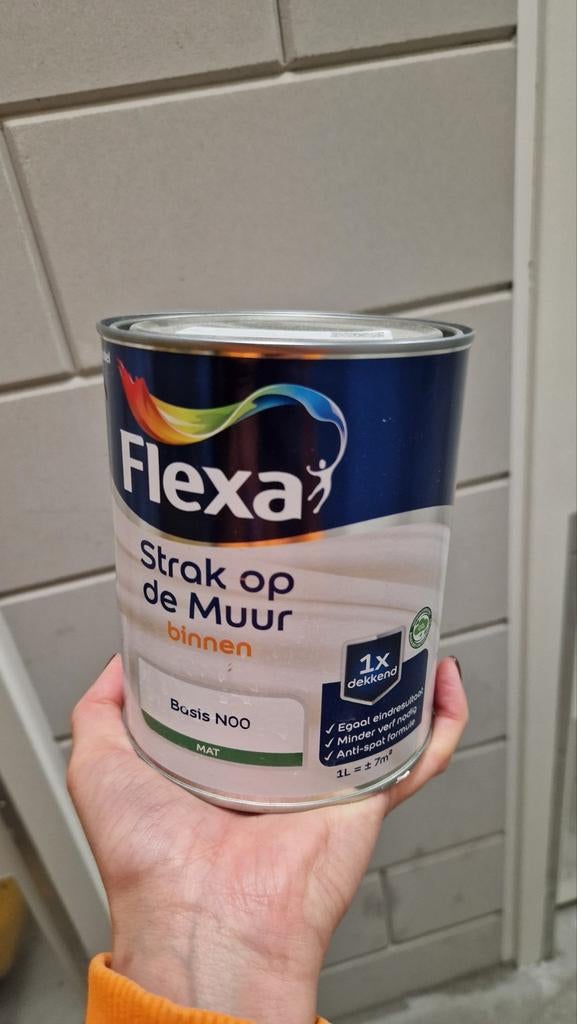 Flexa Strak op de Muur Nachtblauw 1L - Ongeopend, Ophalen, Blauw, Nieuw, Verf