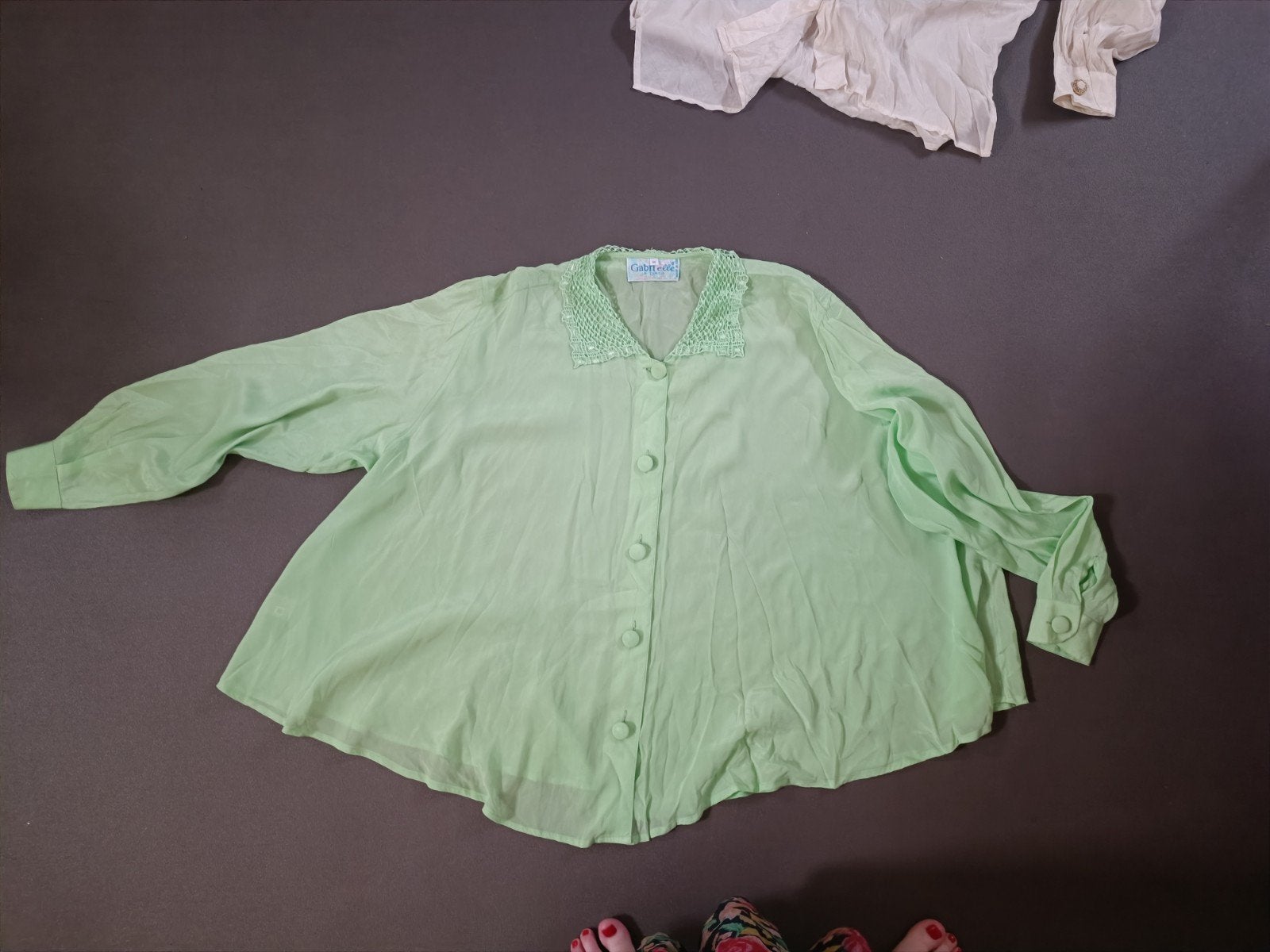 Zijde Acetaat Vintage Blouse Gabrielle Maat 42, Maat 42/44 (L), Ophalen of Verzenden, Gabrielle, Gedragen