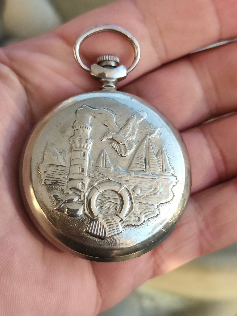 Molnija Haven zwarte zee USSR Russische heren zakhorloge1984, Ophalen of Verzenden