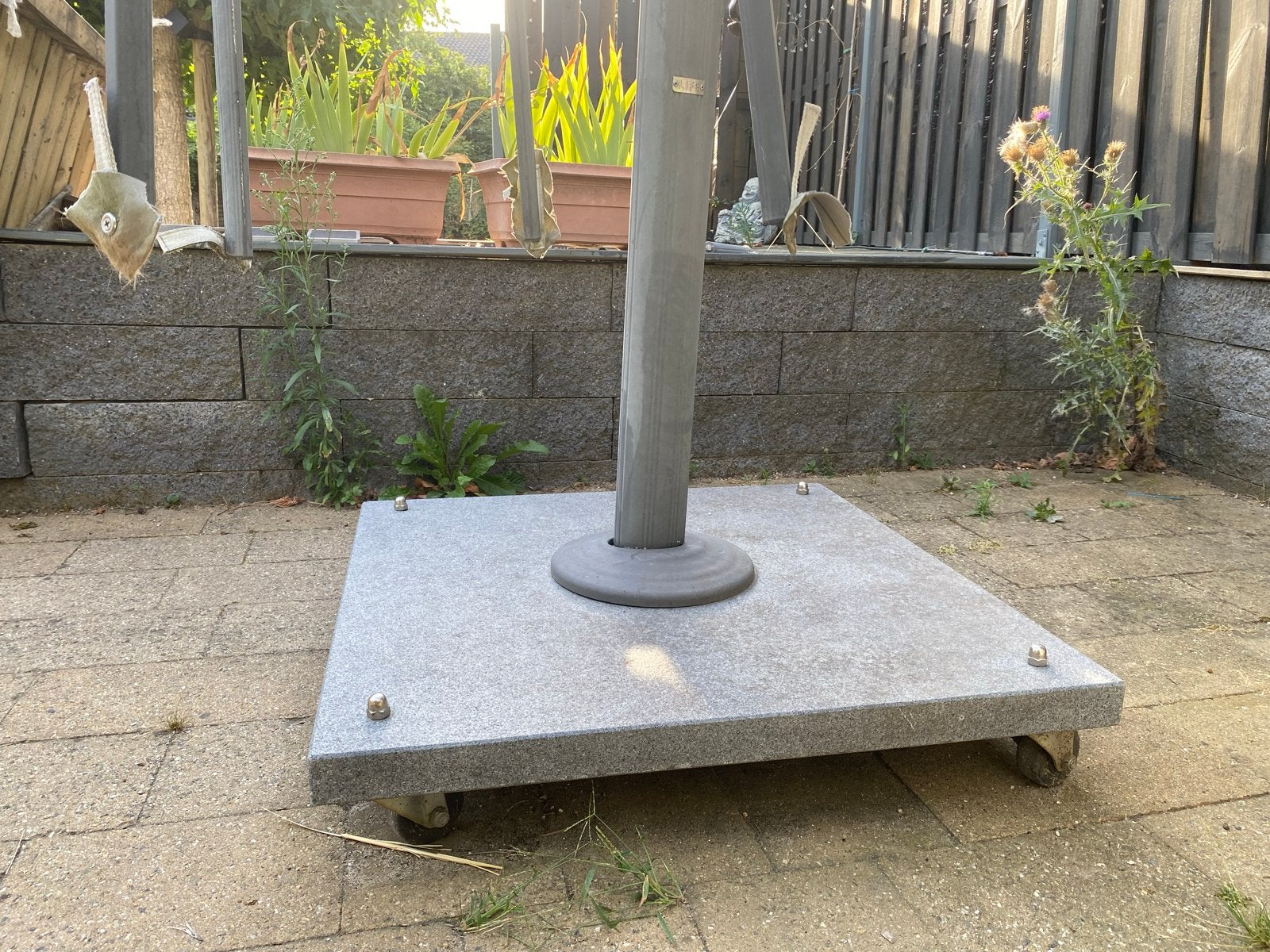 Stevige parasolvoet met wieltjes voor Life Outdoor parasol, Ophalen, Gebruikt, Minder dan 1 meter, Parasolvoet
