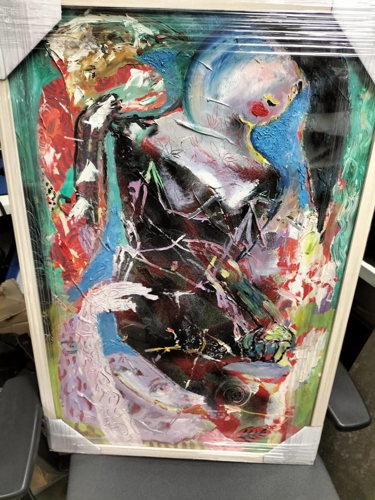 Abstract Schilderij -R Schoemaker Kleurrijk en Expressief, Ophalen