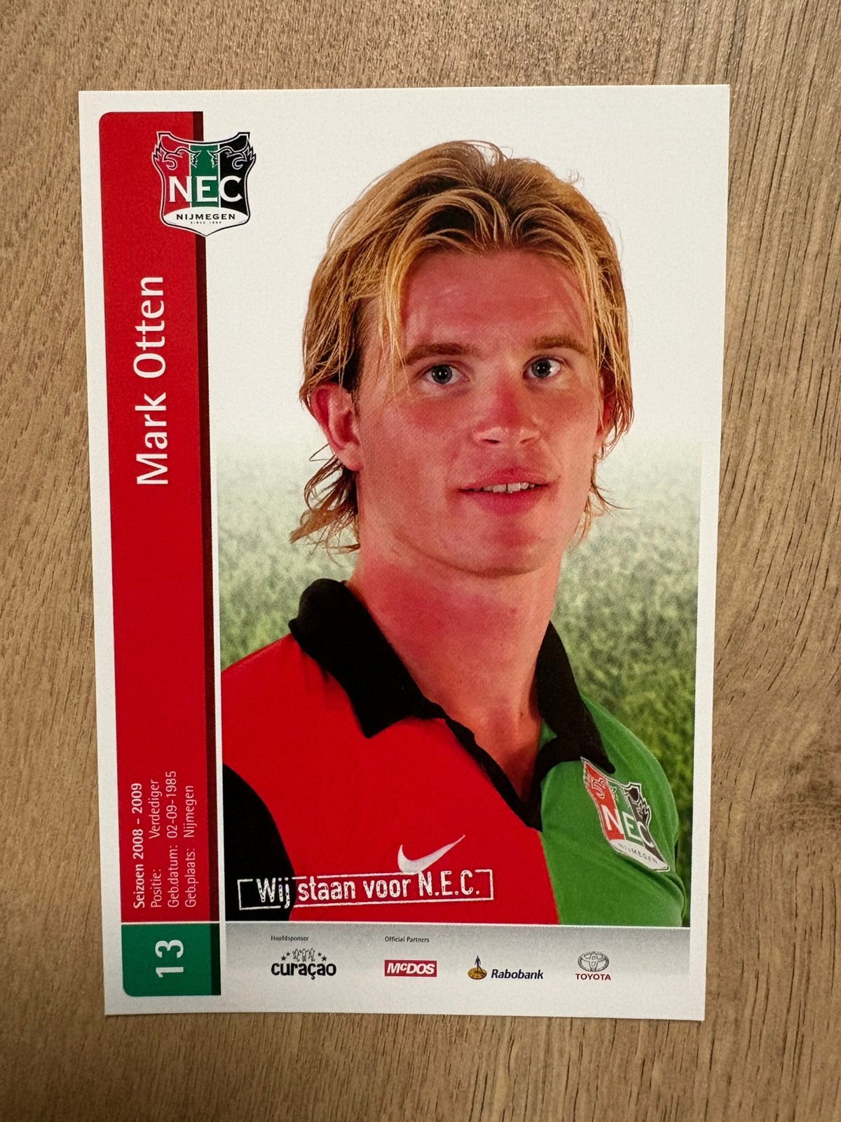 Fotokaart Mark Otten (NEC , Feyenoord)., Verzamelen, Ophalen of Verzenden, Nieuw, Feyenoord, Spelerskaart