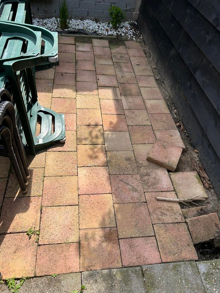 Ong. 12 m2 20x20 cobble stones gratis, Tuin en Terras, Tegels en Klinkers, Ophalen, Gebruikt, Klinkers, 10 m² of meer