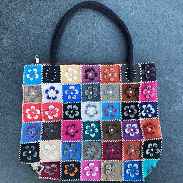 PatchWork Ibiza Schoudertas van leer, gekleurd, handgemaakt, Ophalen of Verzenden, Nieuw, Overige kleuren, Schoudertasje
