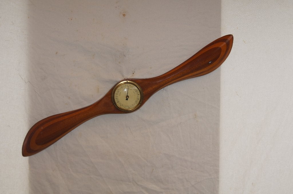 Vintage Barometer in Houten Propeller Vorm, Ophalen of Verzenden, Gebruikt, Barometer