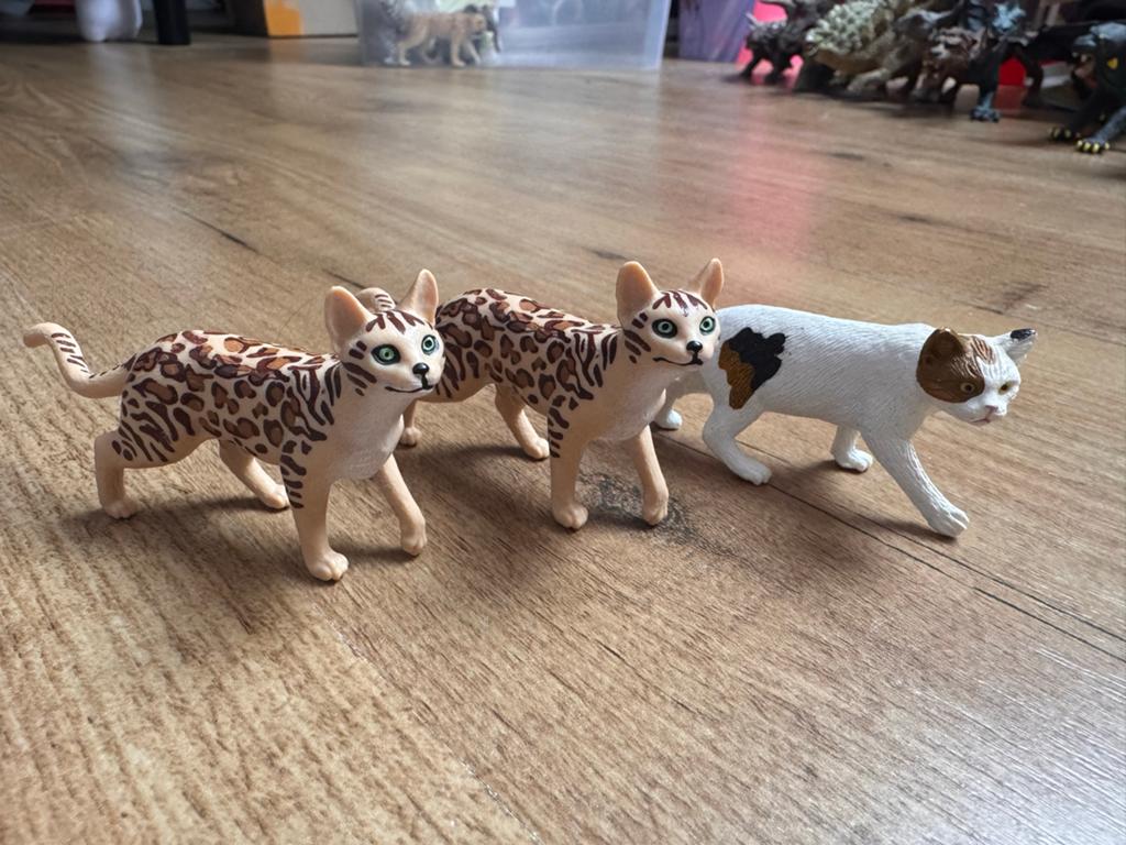 Schleich Farm World Katten - 3 stuks, Kinderen en Baby's, Speelgoed | Overig, Zo goed als nieuw, Jongen of Meisje, Ophalen