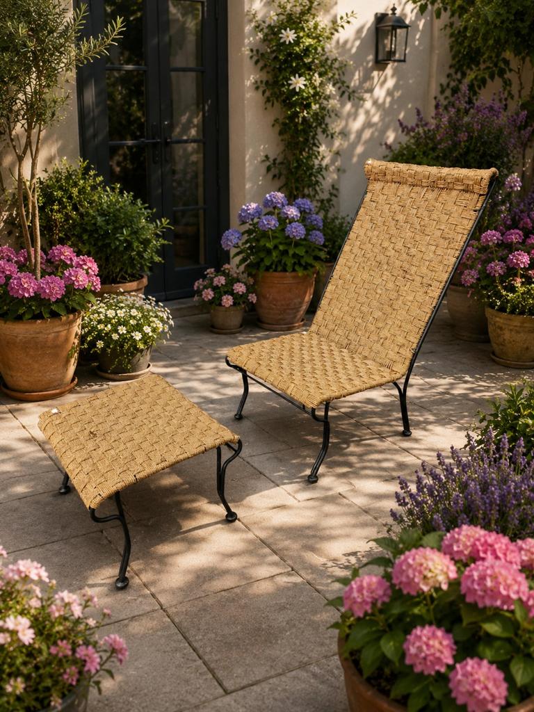 Unieke nieuwe  Gietijzeren Stoel & Voetenbankje Set, Huis en Inrichting, Stoelen, Ophalen, Overige kleuren, Overige materialen