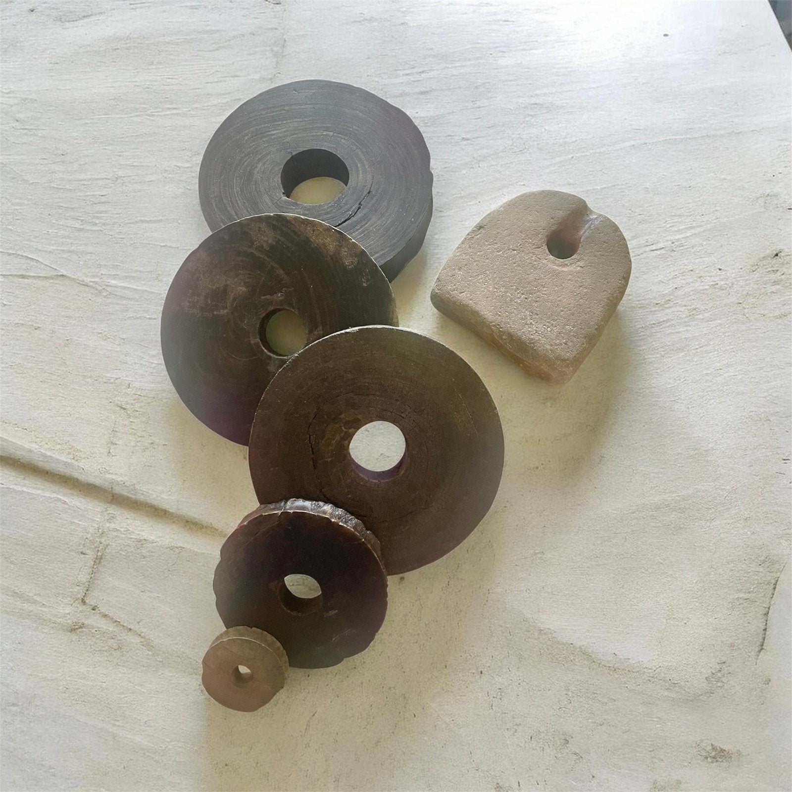 Houten catrol wielen 18e/19e eeuw decoratief voor in huis, Ophalen of Verzenden, Zo goed als nieuw